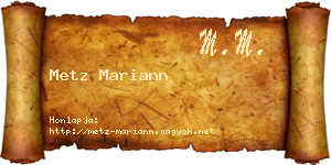 Metz Mariann névjegykártya
