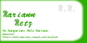 mariann metz business card